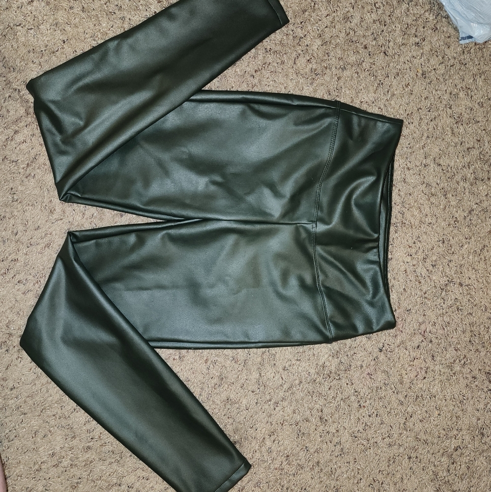 Faux leather bottoms